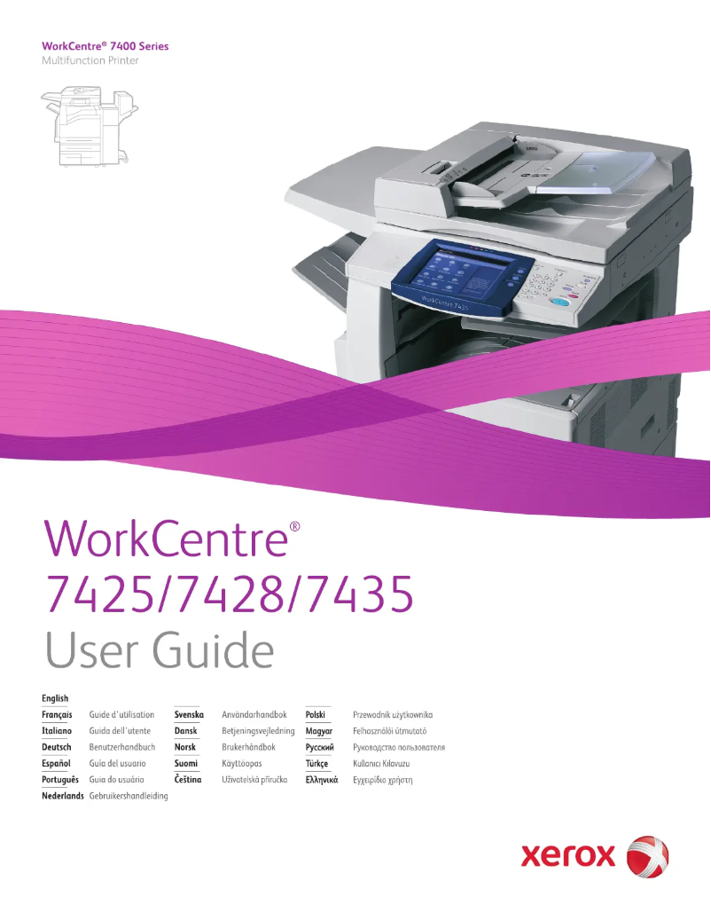 Page 1 de la notice Manuel utilisateur Xerox WorkCentre 7428V FBX