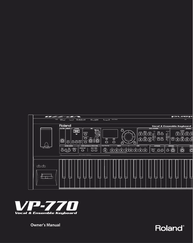 Page n°1 - Manuel utilisateur Roland VP-770