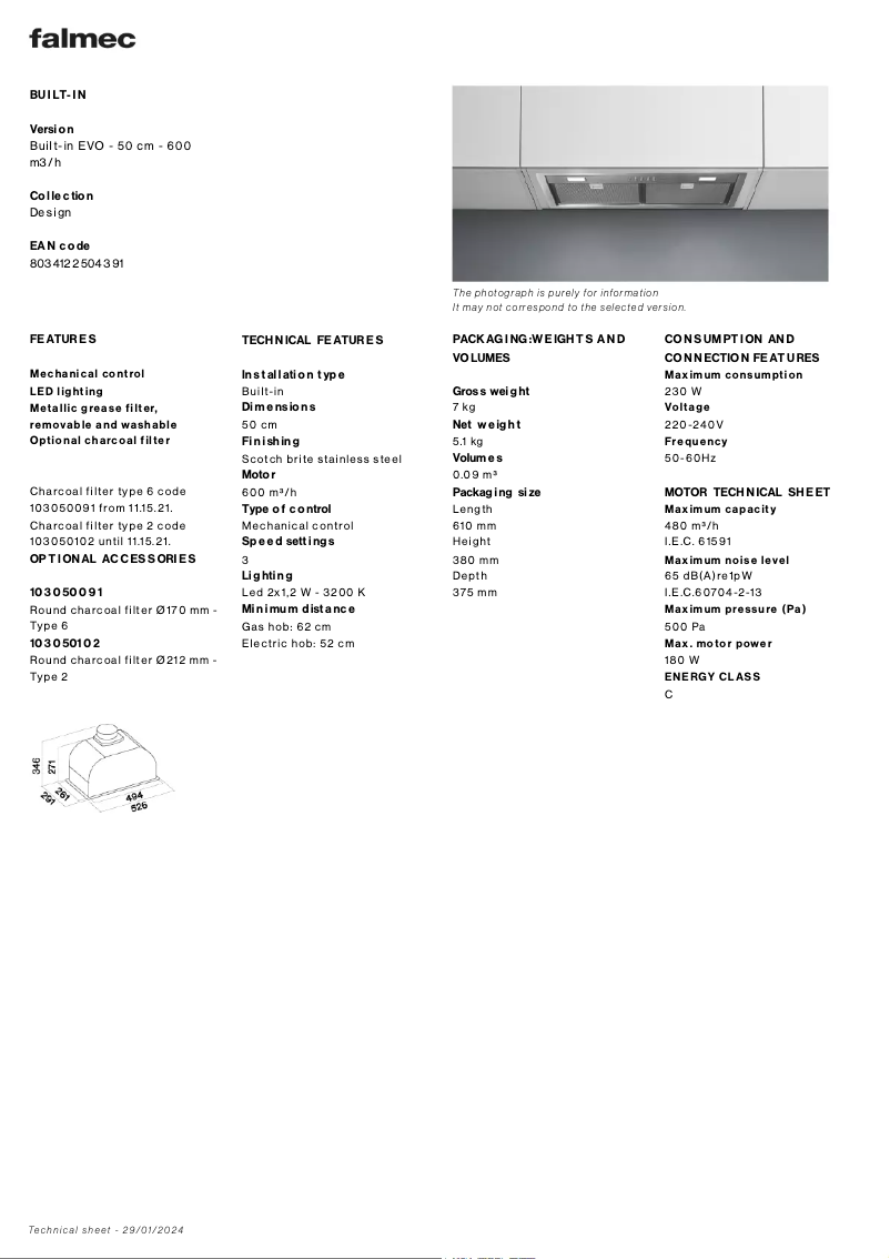 Image de la première page du manuel de l'appareil Built-in 50