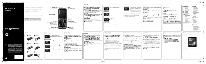 Page n°1 - Manuel utilisateur Motorola WX306