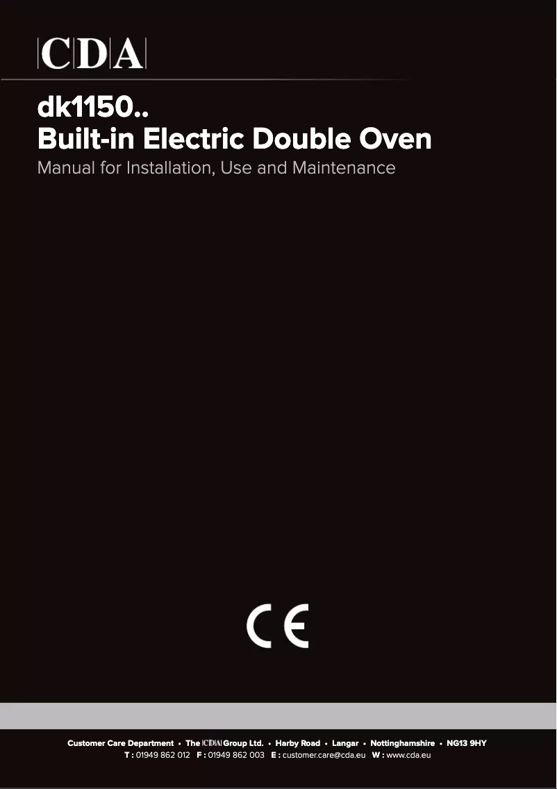 Page n°1 - Manuel utilisateur CDA DK1150