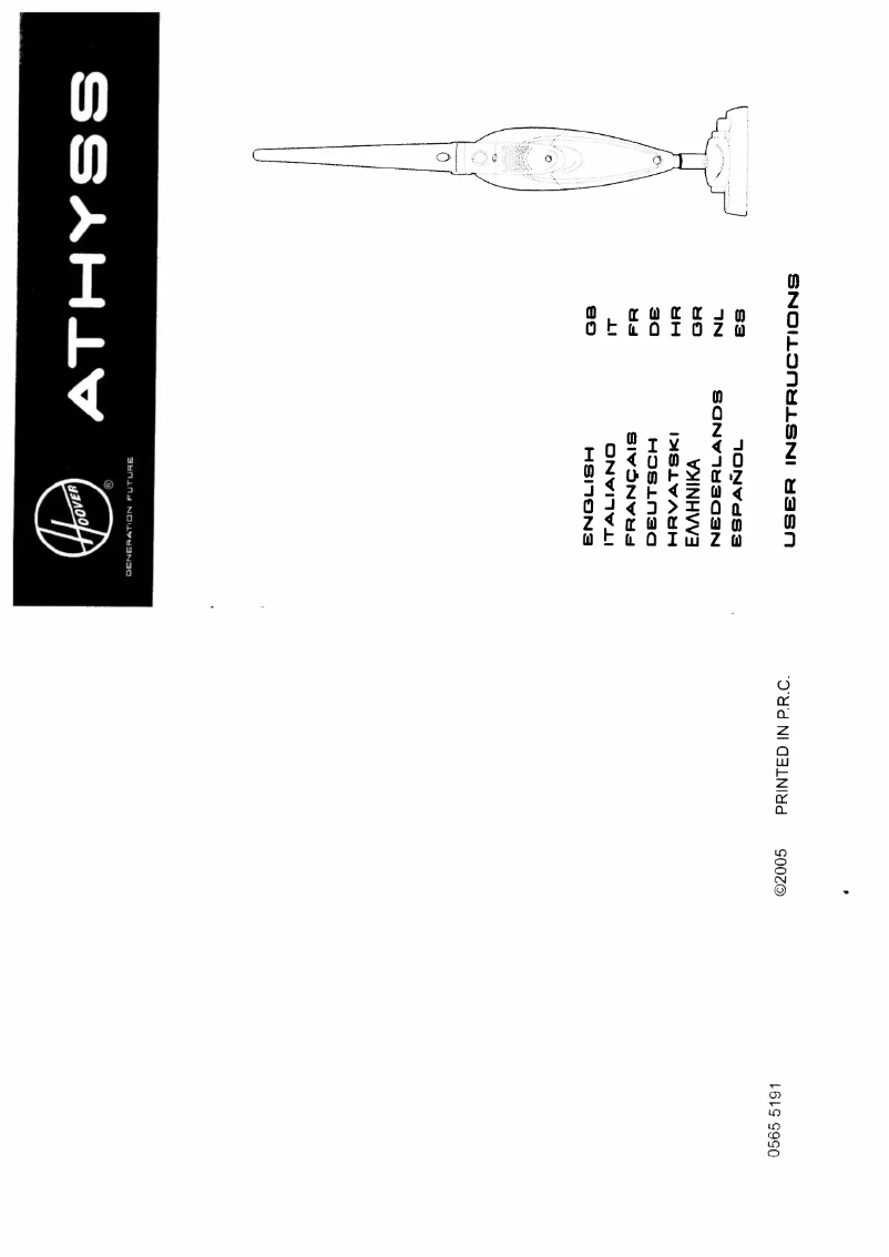 Page 1 de la notice Manuel utilisateur Hoover ATHYSS