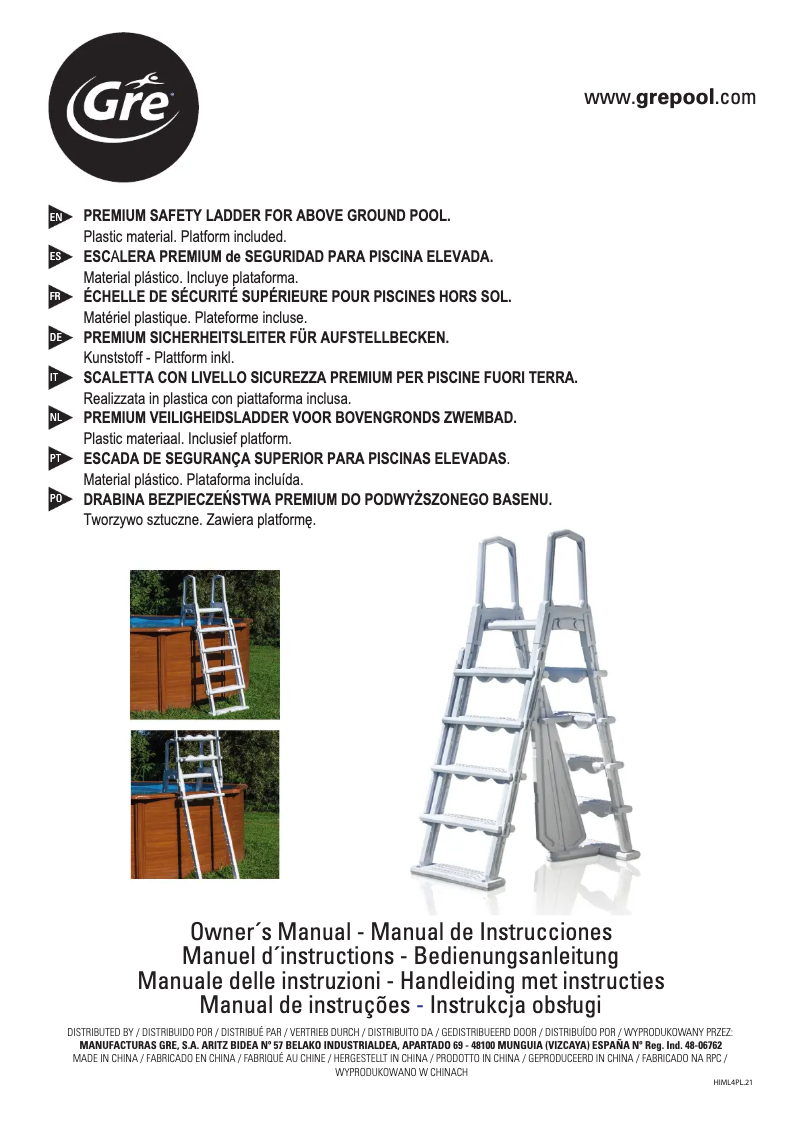 Page 1 de la notice Manuel utilisateur Gre L4PL