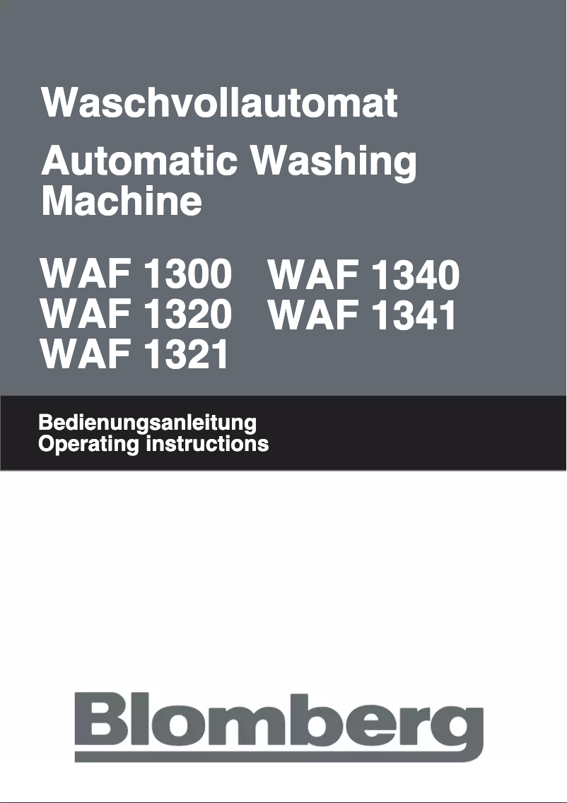 Page n°1 - Manuel utilisateur Blomberg WAF 1321