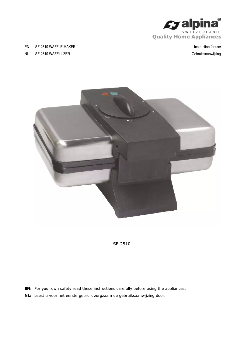 Page n°1 - Manuel utilisateur Alpina SF-2510