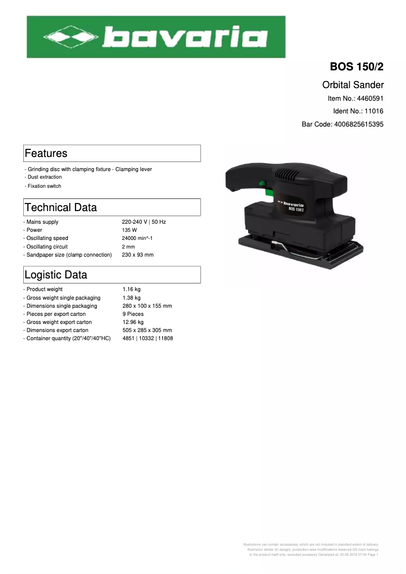 Imagen de la primera página del manual del dispositivo BOS 150/2
