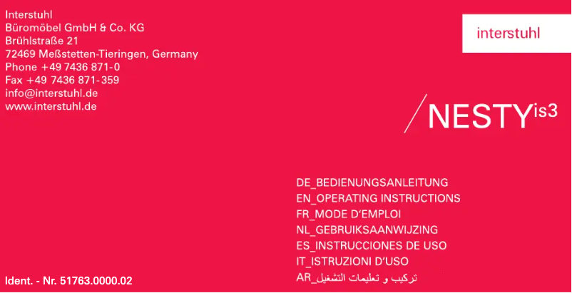 Page n°1 - Manuel utilisateur Interstuhl NESTYis3 5012N