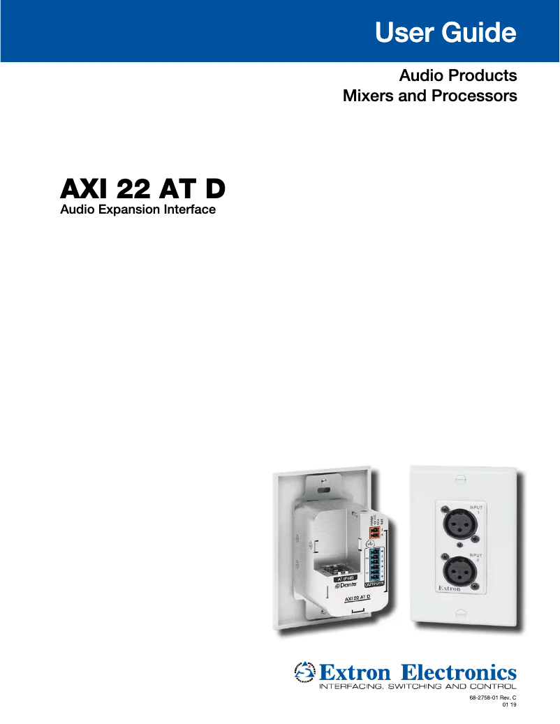 Page 1 de la notice Manuel utilisateur Extron AXI 22 AT D