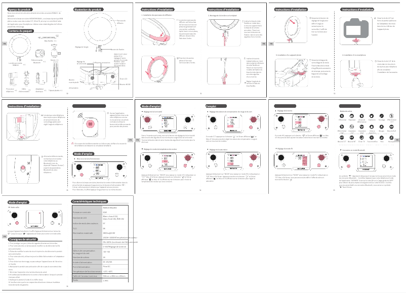 Page 1 de la notice Manuel utilisateur Neewer RGB18 II