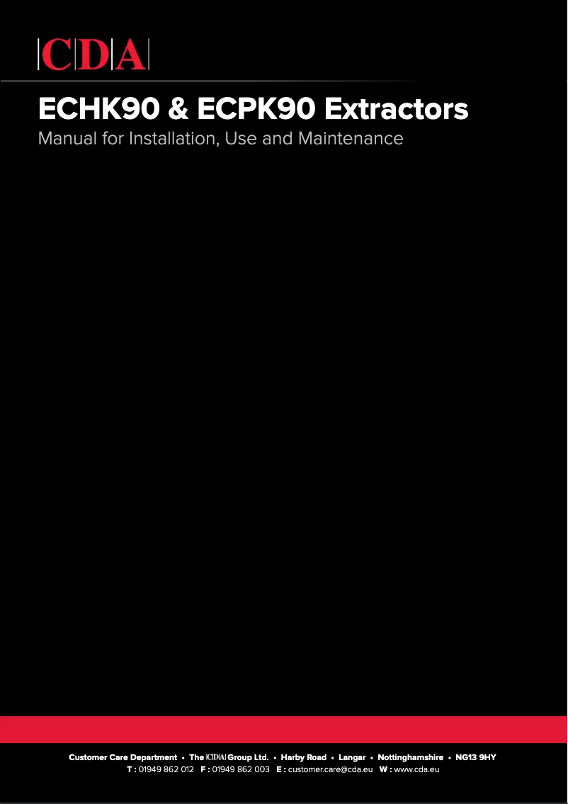 Page n°1 - Manuel utilisateur CDA ECHK90