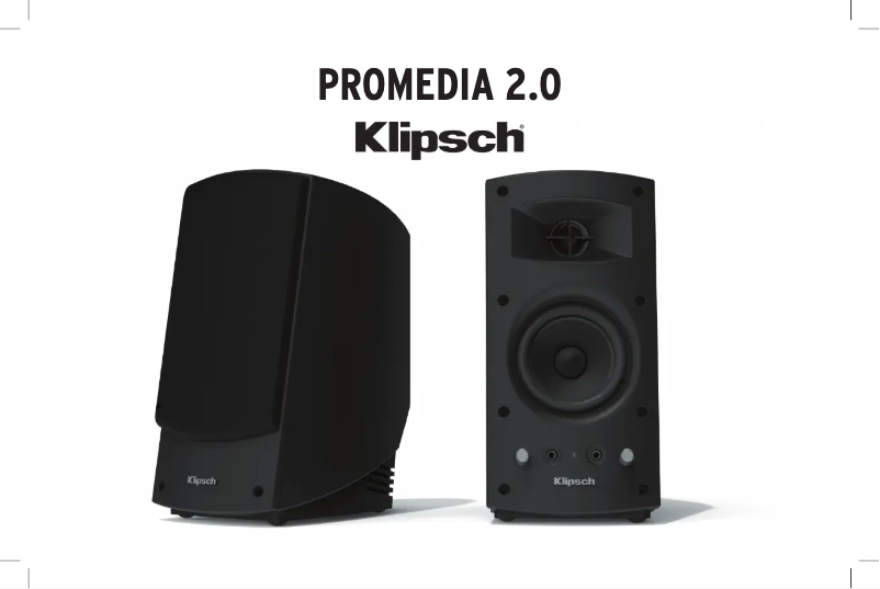 Page 1 de la notice Manuel utilisateur Klipsch ProMedia 2.0