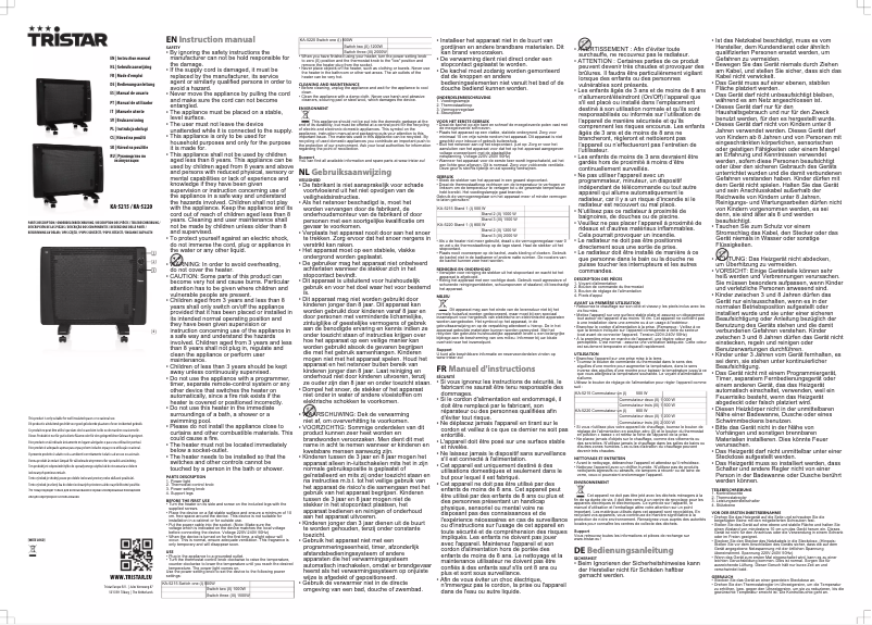 Image de la première page du manuel de l'appareil KA-5215