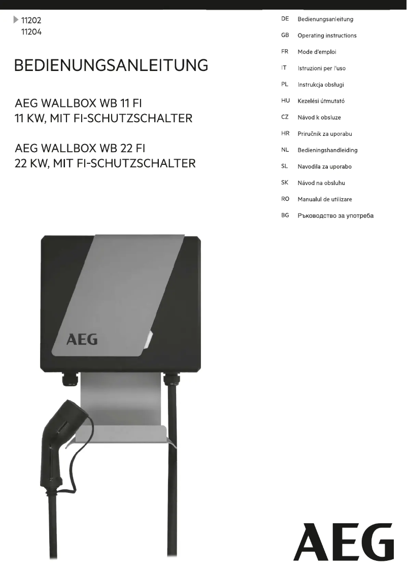 Page n°1 - Manuel utilisateur AEG WB 11 FI
