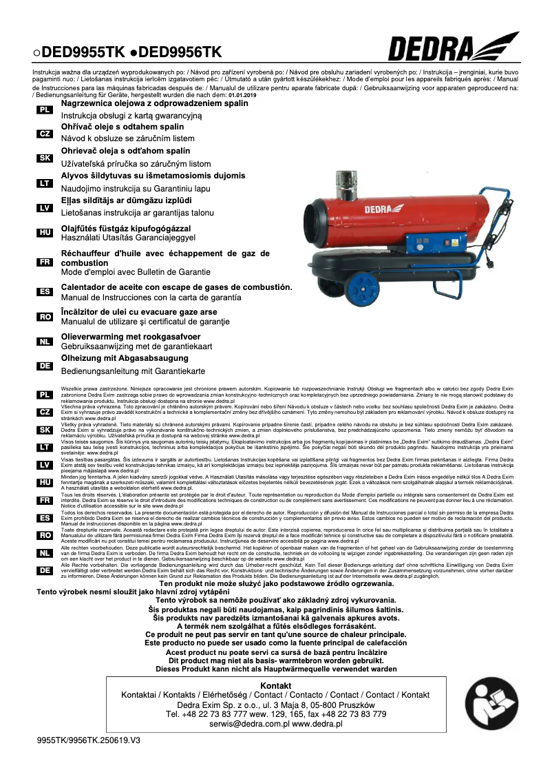 Page 1 de la notice Manuel utilisateur DEDRA DED9956TK