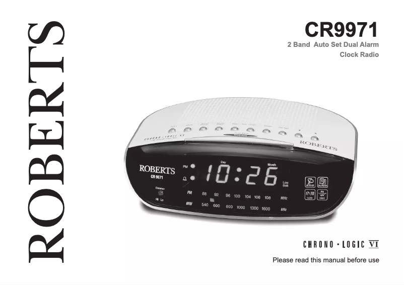 Page n°1 - Manuel utilisateur Roberts Chronologic VI CR9971