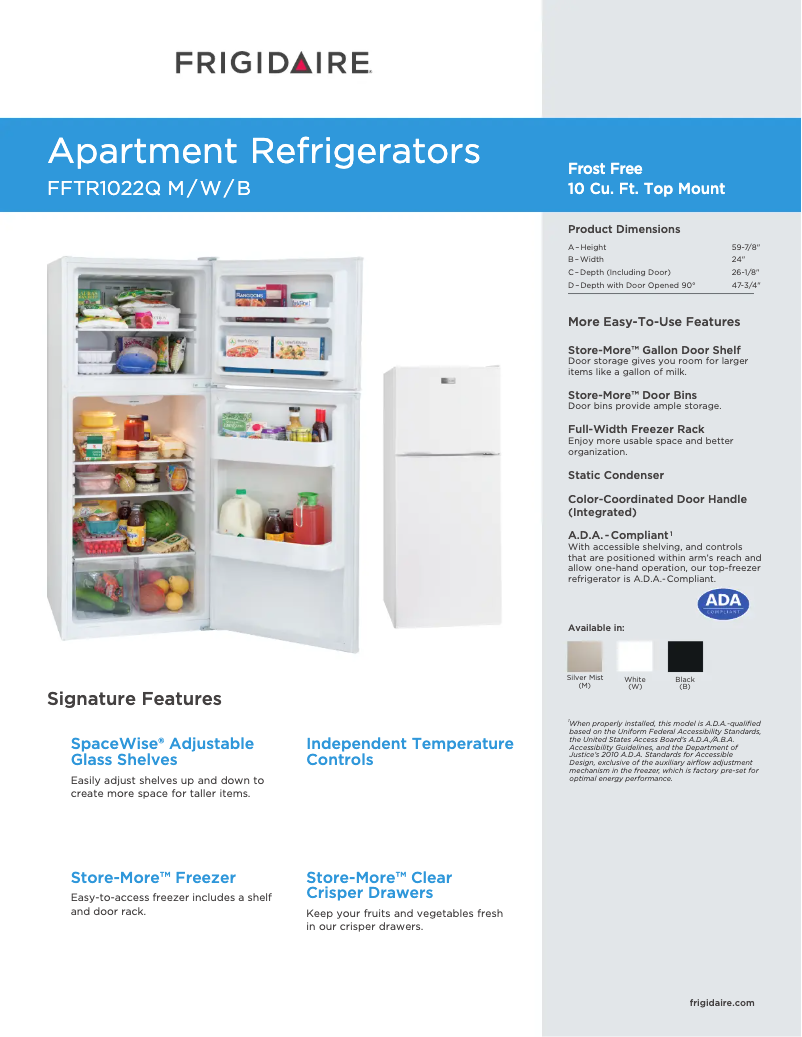 Image de la première page du manuel de l'appareil FFTR1022Q