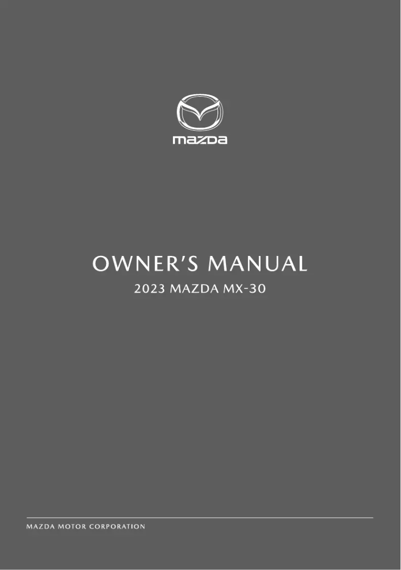 Image de la première page du manuel de l'appareil MX-30 EV (2023)