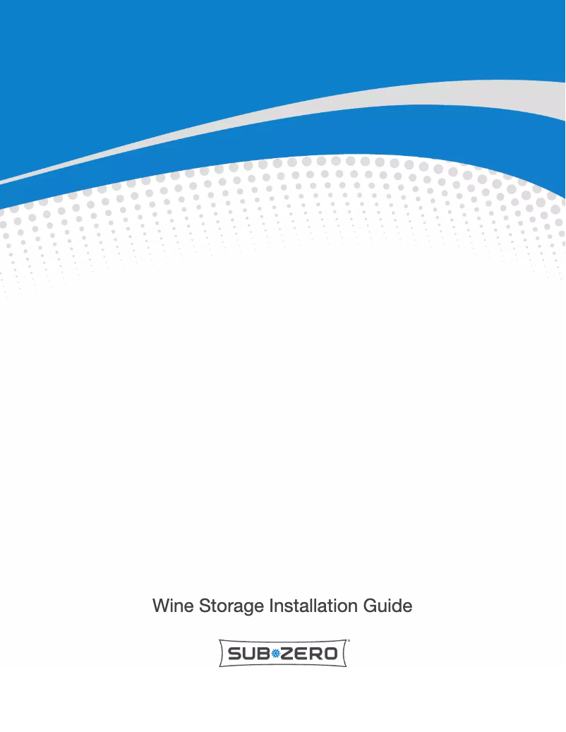 Page n°1 - Guide d'installation Sub-Zero IW-30CI-RH