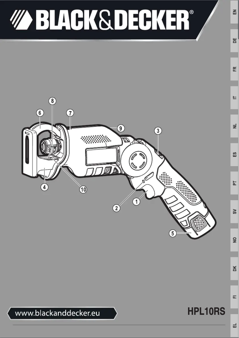 Page 1 de la notice Manuel utilisateur Black & Decker HPL10RS
