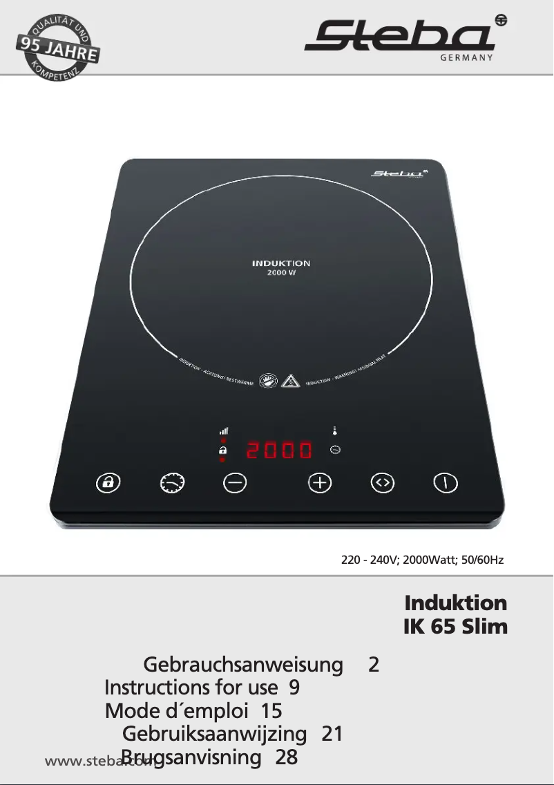 Image de la première page du manuel de l'appareil IK 65 Slim