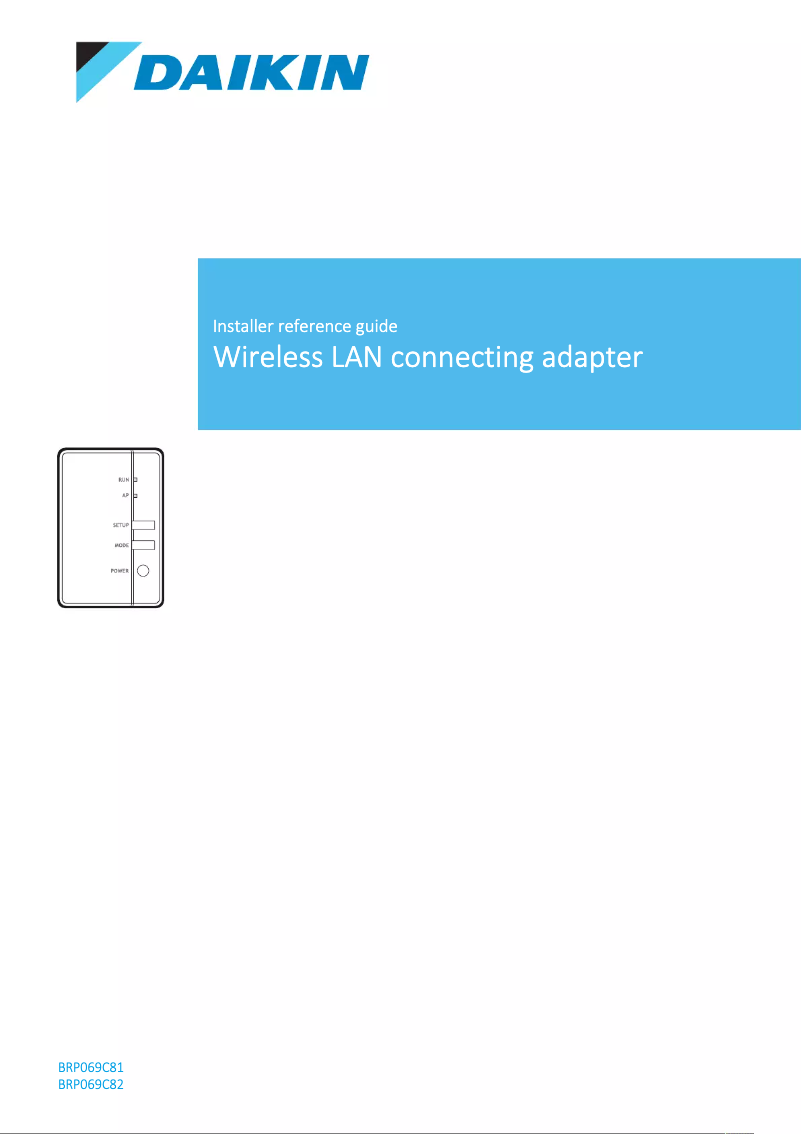 Page 1 de la notice Manuel utilisateur Daikin BRP069C82