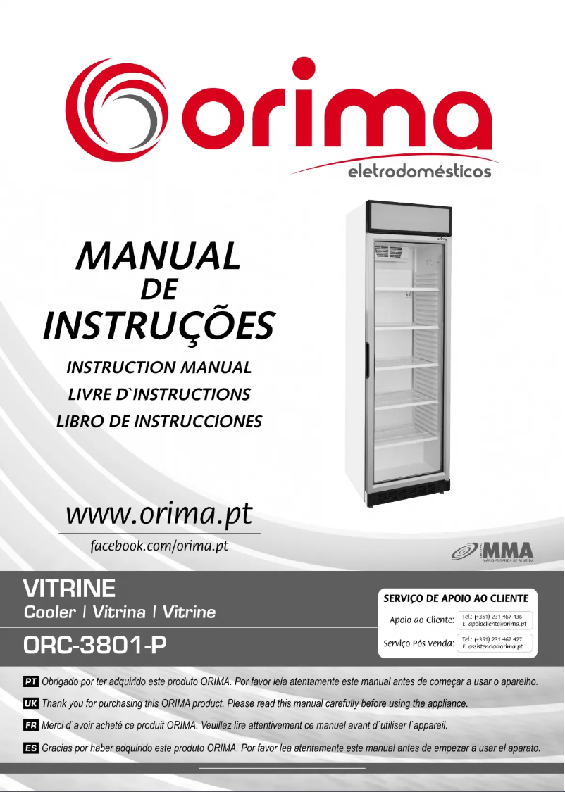 Page 1 de la notice Manuel utilisateur Orima ORC-3801-P