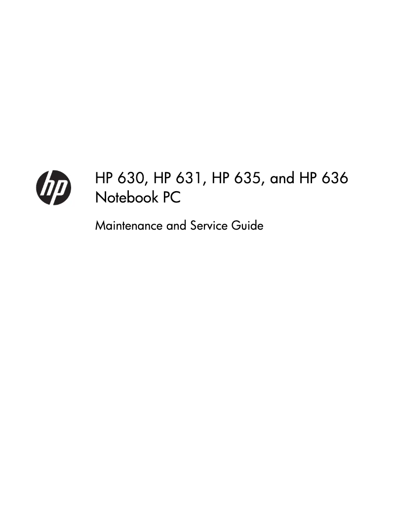 Page 1 de la notice Manuel d'utilisation et d'entretien HP 630