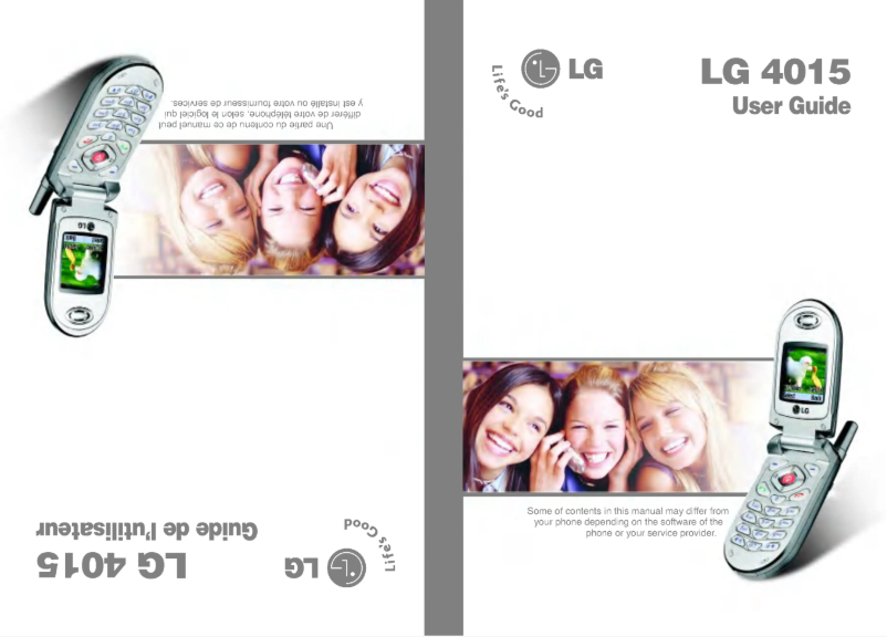 Image de la première page du manuel de l'appareil G4015