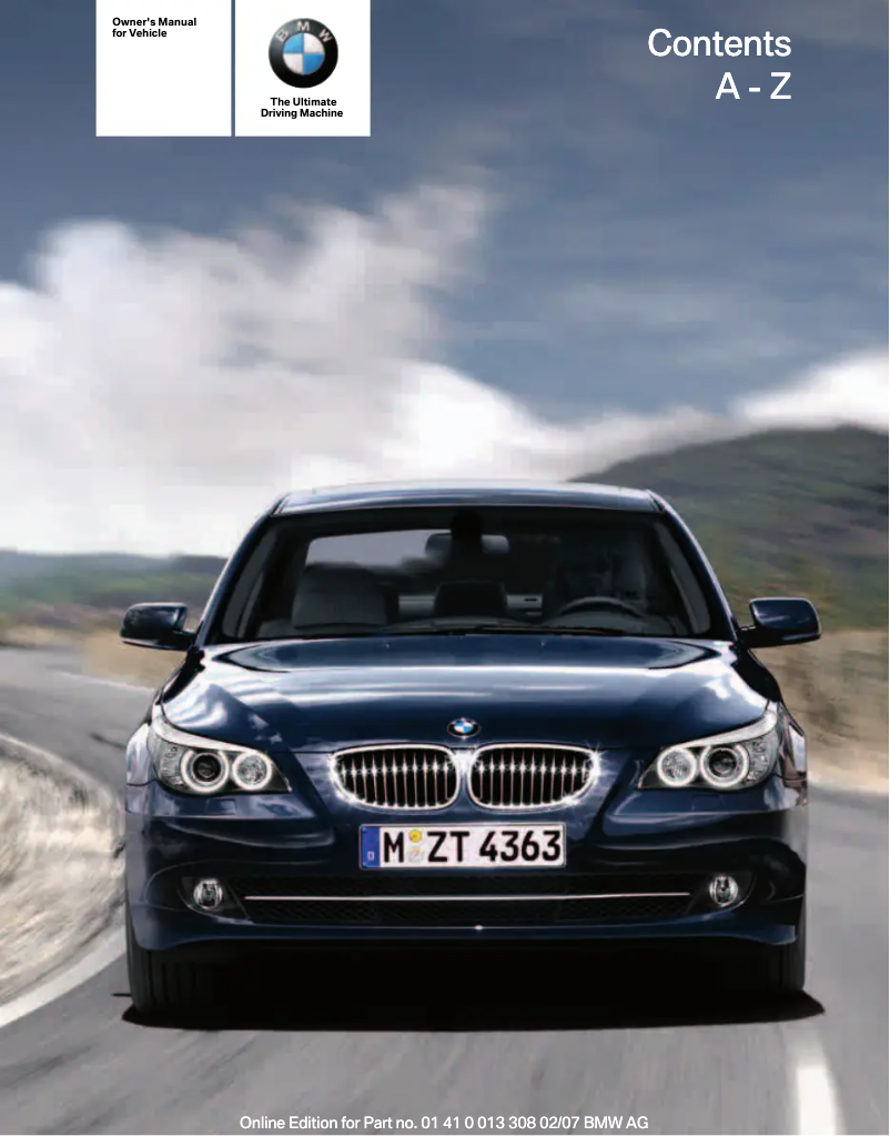 Page 1 de la notice Manuel utilisateur BMW 530i Sedan (2007)
