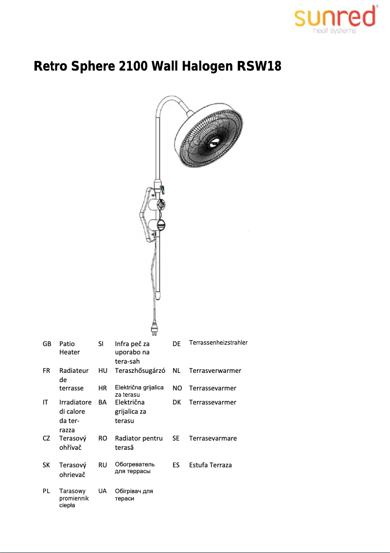 Page n°1 - Manuel utilisateur SunRed Retro 2100