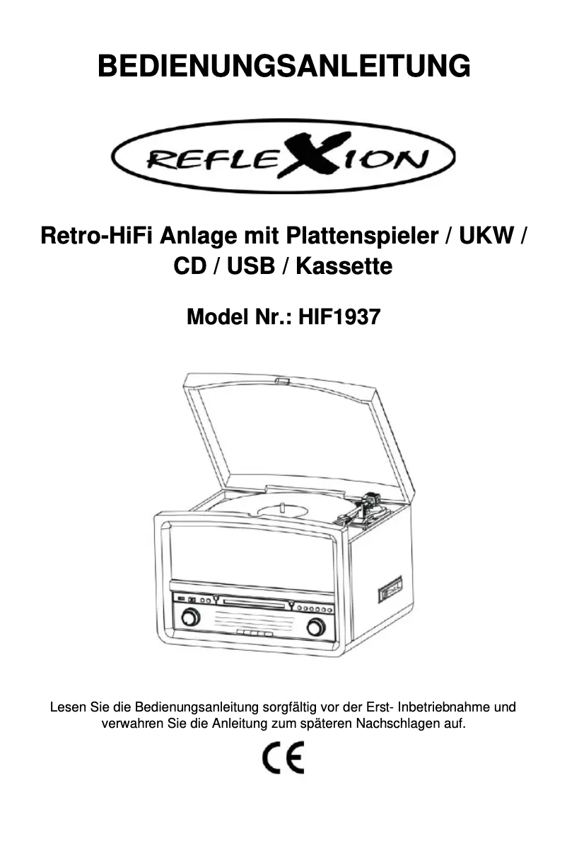 Page n°1 - Manuel utilisateur Reflexion HIF1937