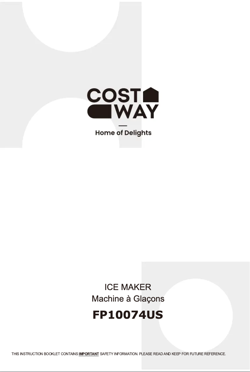 Page 1 de la notice Manuel utilisateur Costway FP10074US