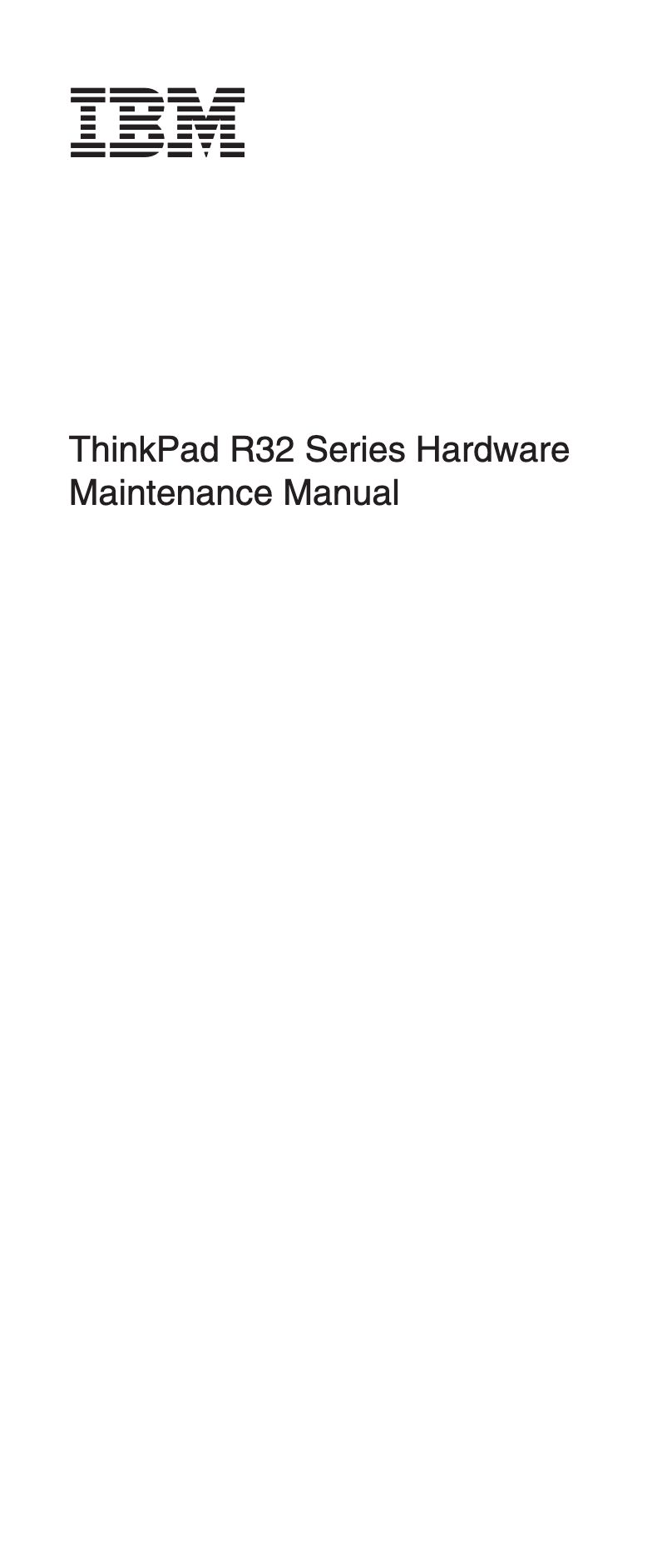 Image de la première page du manuel de l'appareil ThinkPad R32