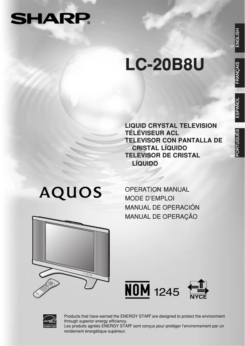 Page n°1 - Manuel utilisateur Sharp Aquos LC-20B8US
