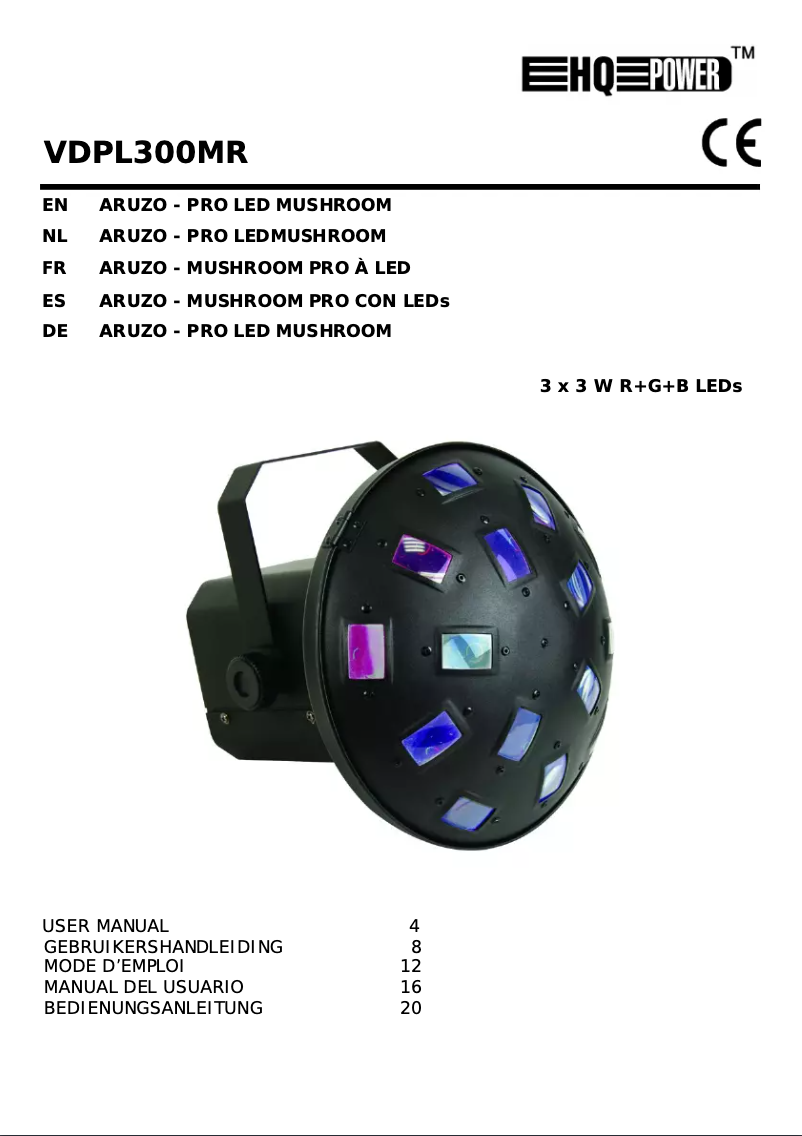 Página 1 del manual Manual de usuario HQ Power Aruzo