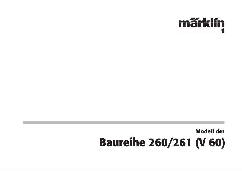 Page n°1 - Manuel utilisateur Märklin 54323 BR 261 DB Diesel