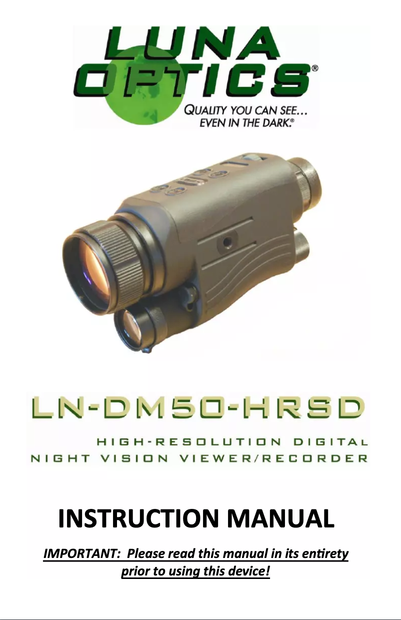 Image de la première page du manuel de l'appareil LN-DM50-HRSD