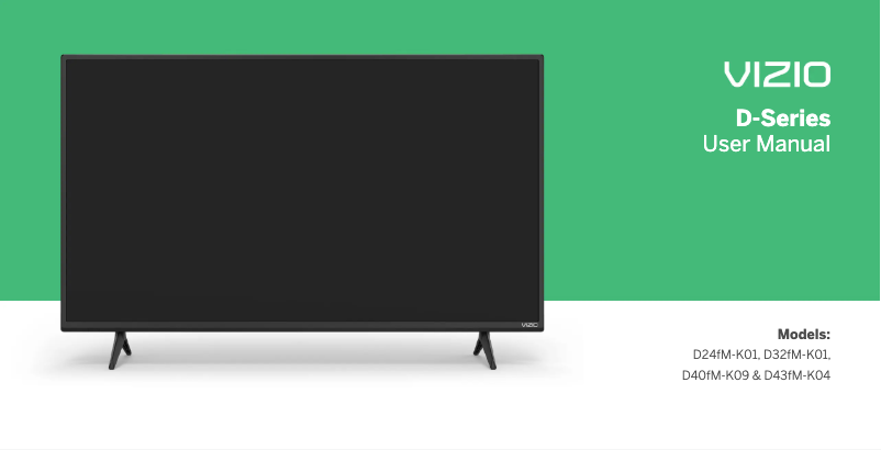 Page 1 de la notice Manuel utilisateur VIZIO D24fM-K01