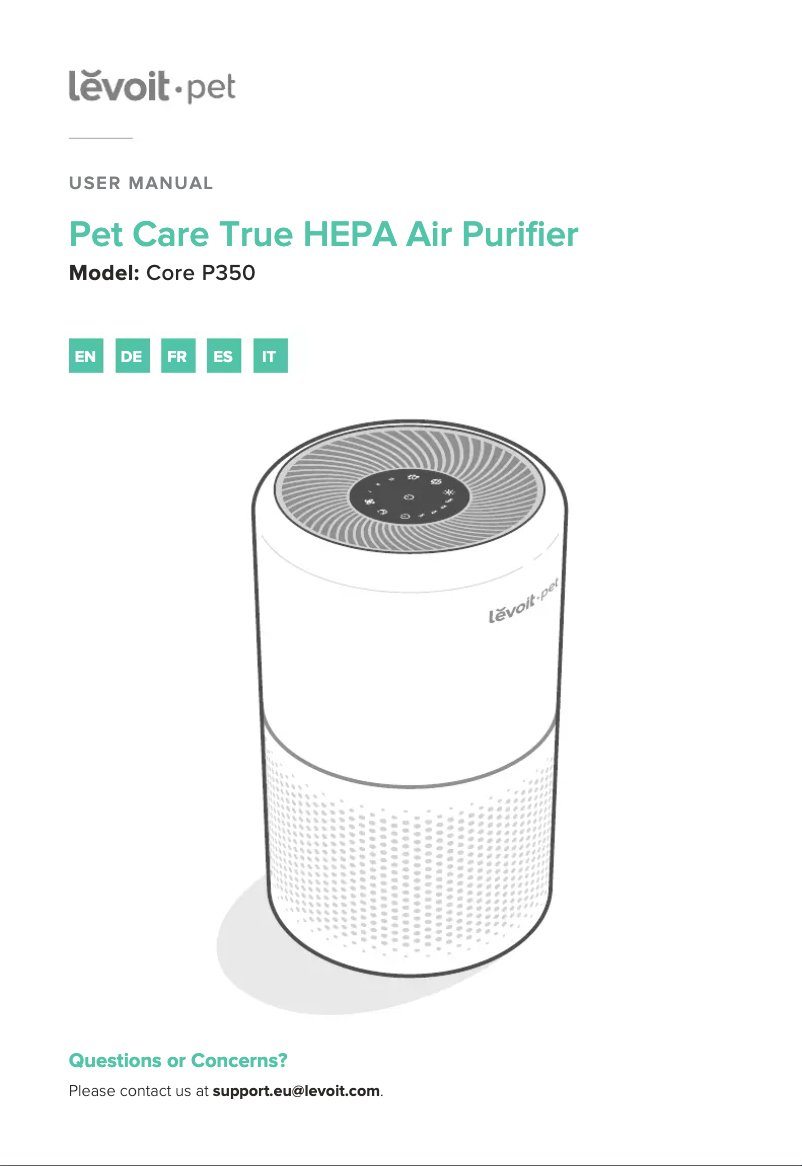 Page n°1 - Manuel utilisateur Levoit Core P350