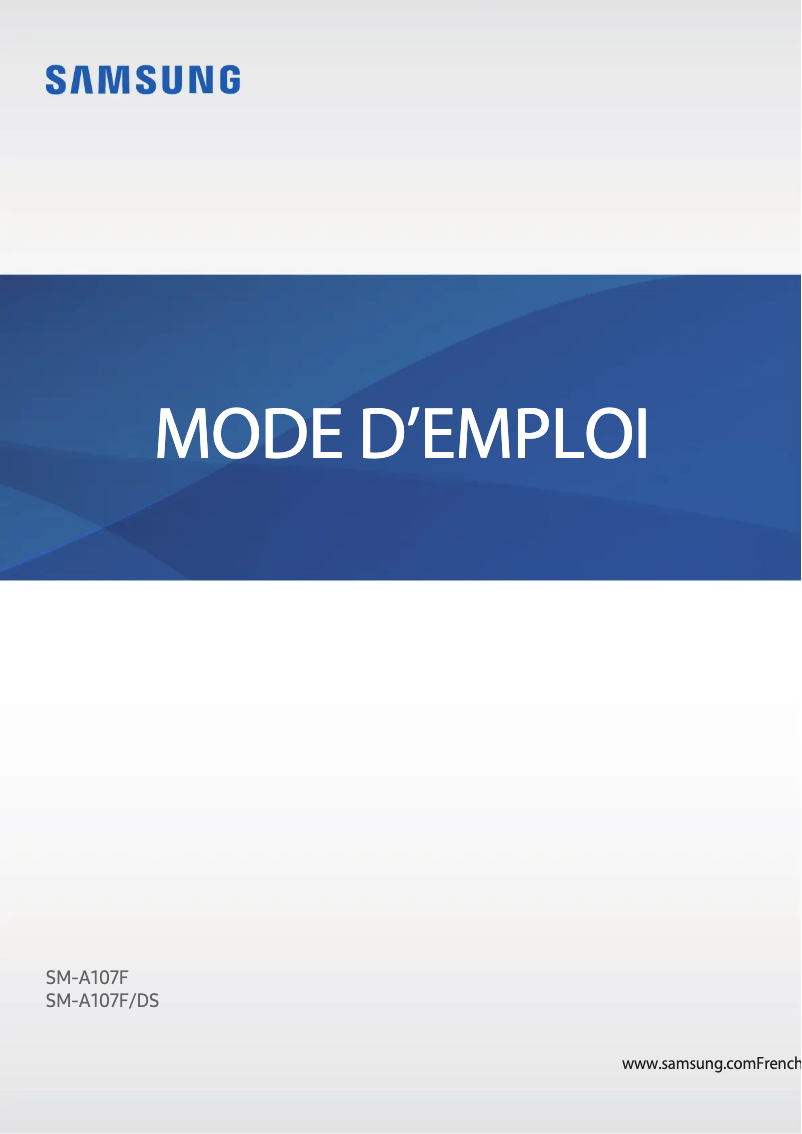 Page 1 de la notice Manuel utilisateur Samsung Galaxy A10s