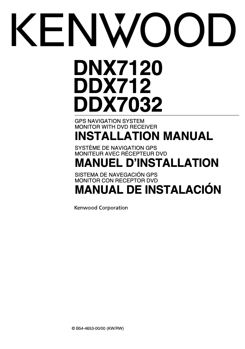 Page 1 de la notice Manuel utilisateur Kenwood DNX7032