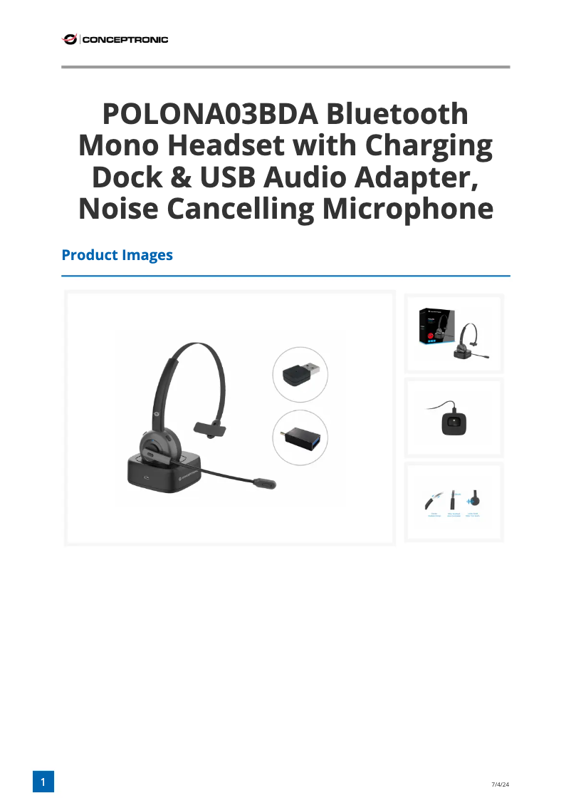 Page n°1 - Fiche technique Conceptronic POLONA03BDA