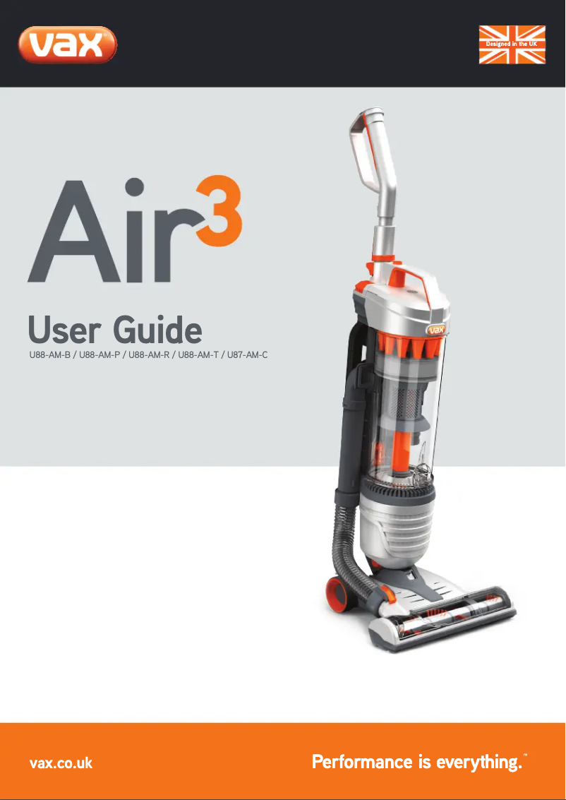 Page n°1 - Manuel utilisateur Vax Air3 Pet