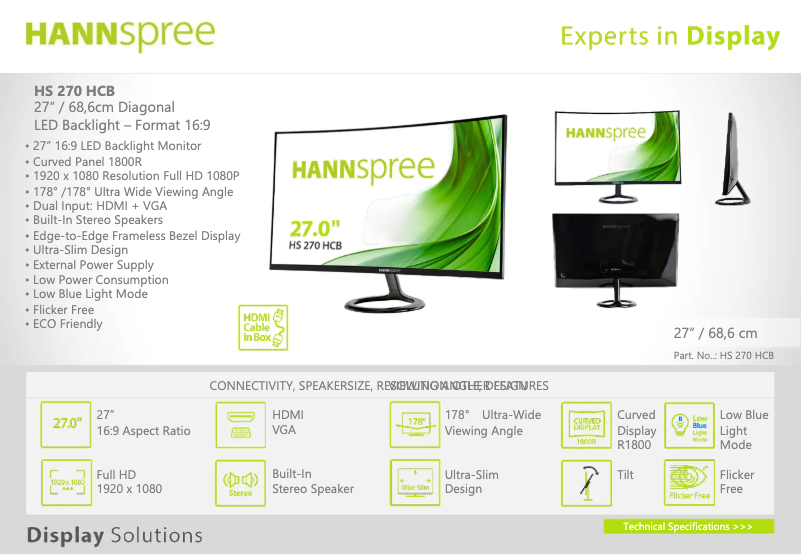 Page 1 de la notice Label énergétique Hannspree HS 270 HCB