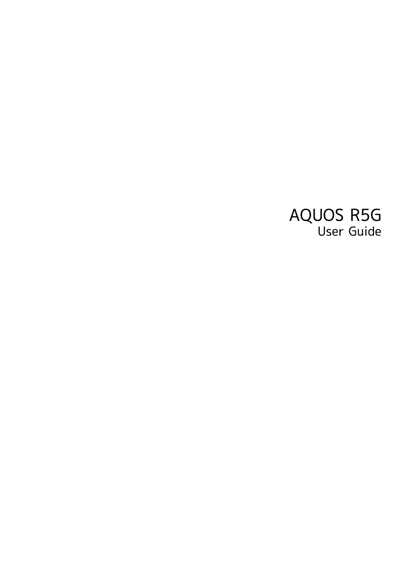 Image de la première page du manuel de l'appareil Aquos R5G