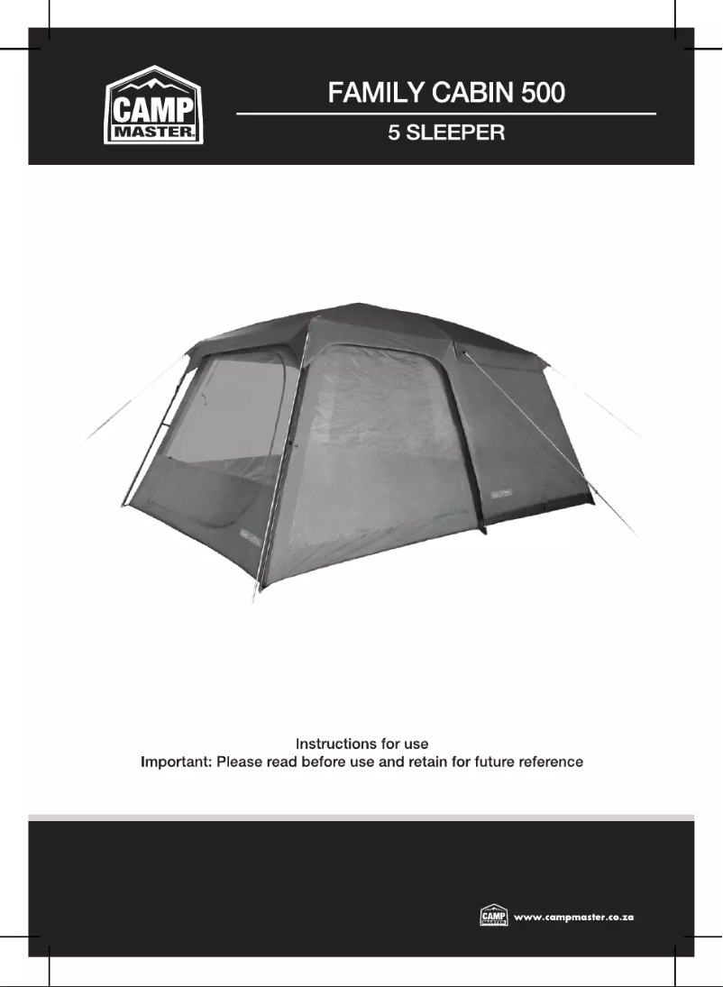 Image de la première page du manuel de l'appareil Family Cabin 500