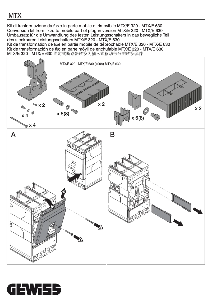 Page 1 de la notice Manuel utilisateur Gewiss GWD8057