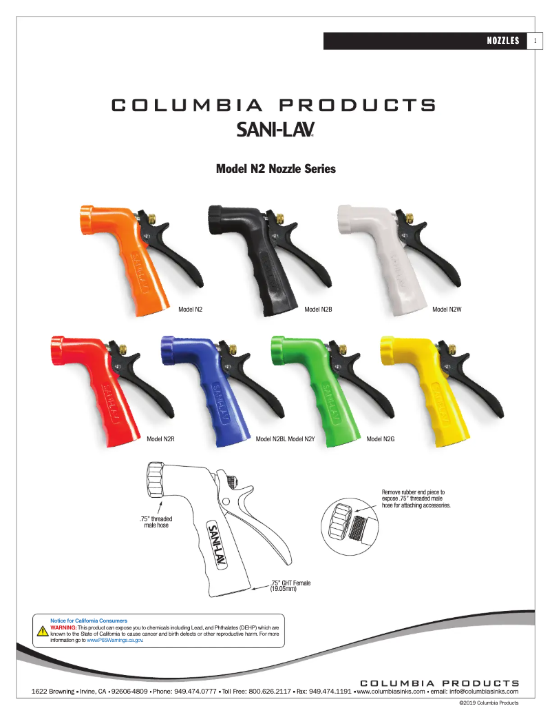 Page 1 de la notice Manuel utilisateur Sani-Lav N2Y