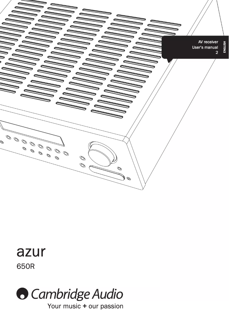 Image de la première page du manuel de l'appareil Azur 650R