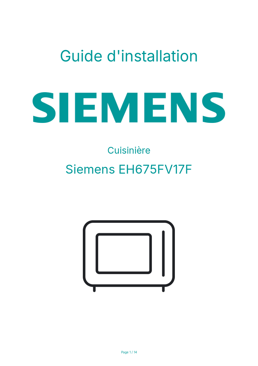 Image de la première page du manuel de l'appareil EH675FV17F